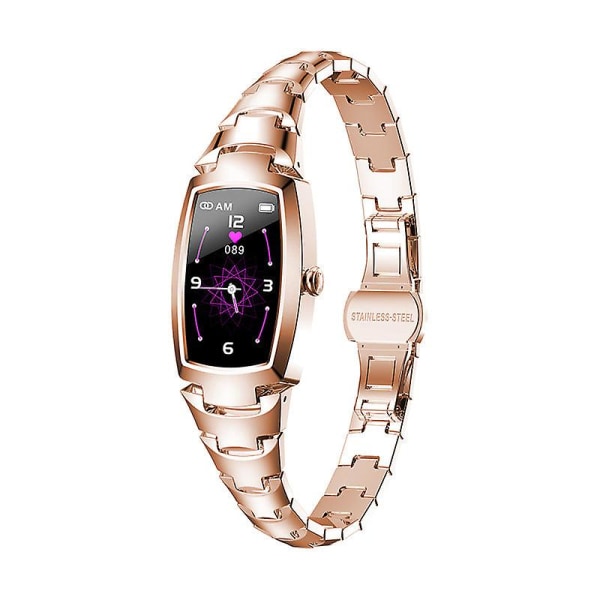 Smart Watch Pulsmåler Step Smart Armbånd Sportsklokke Multifunksjon Gold