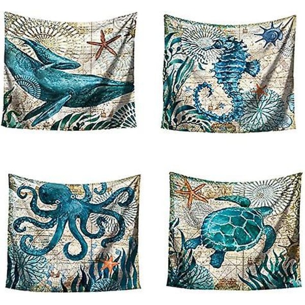 Ocean Animal Mandala seinälle ripustettava kuvakudos, intialaiset  psykedeeliset hippihippikuvakudokset, boheemi sänky 8d50 | Fyndiq
