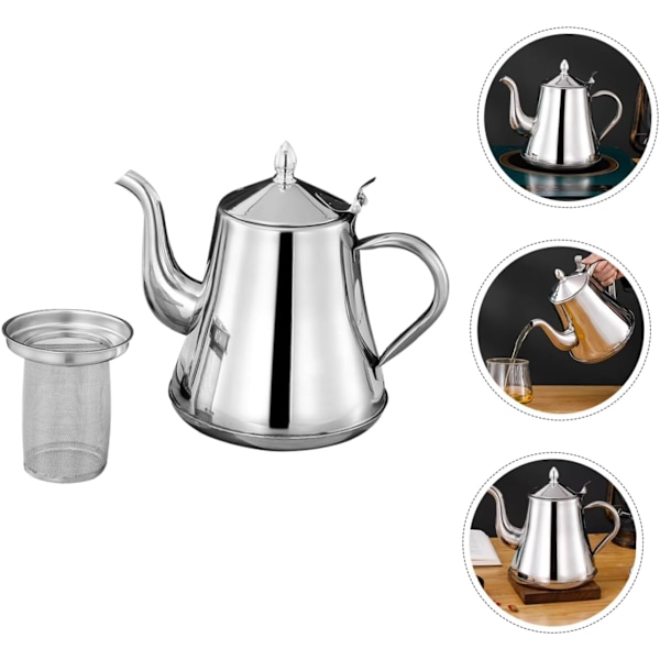 Rustfrit stål tekande med si, kedel til te, kaffe, ml kedel til kontoret