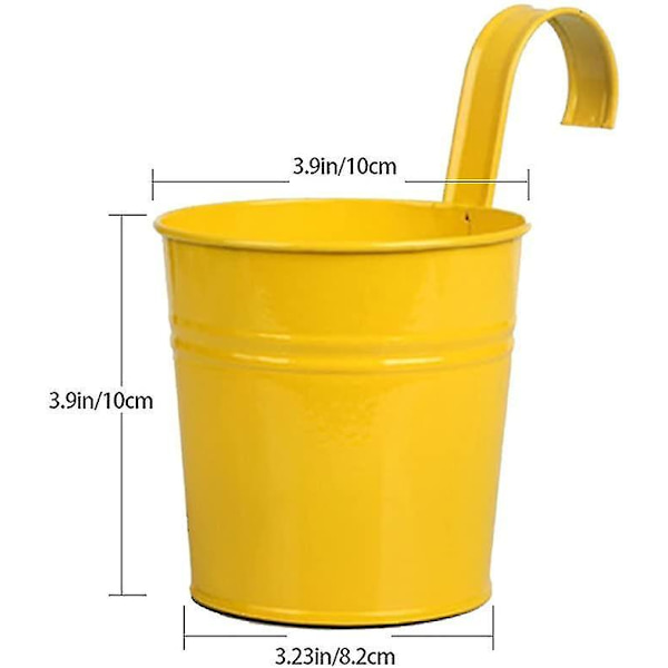 6 Metall Jern Blomsterpotte Vase Henge Balkong Gul Dekor