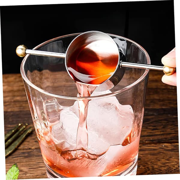 Cocktail Double Jigger Handtag Rostfritt Stål Dubbel Pärla Mätkopp Bartender Mätverktyg