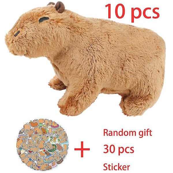 Reallilfe Capybara Plyslegetøj Sød Capybara Plysdukke Fluffy Fyldte Dyr Drenge Børn Hjem Decor 2pcs 18cm