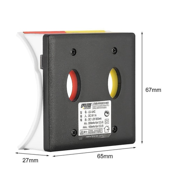 Leise Gul Rød 4 Slots Smart USB Oplader Aa Aaa Batterier