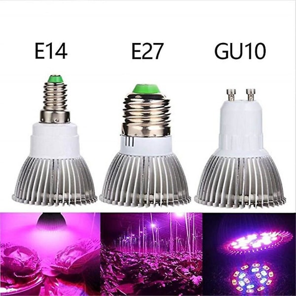 LED Växtlampa E27 Gu10 E14 Glödlampa UV IR 28leds Ac85-265v