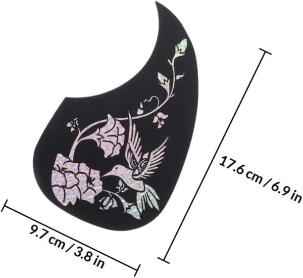 2st Plast Gitarr Scratch Plate Gitarr Skyddsplatta med Dekorativa Mönster Slät Yta Lätt att Bära