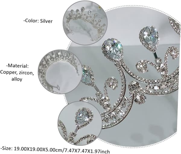 Rhinestone brudehodeplagg tiara for kvinner utdrikningslag hodeplagg smykker brudekrone