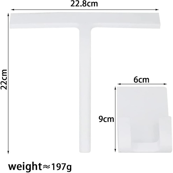 Dusj-squeegee, dør-squeegee, silikon/gummi-vifte