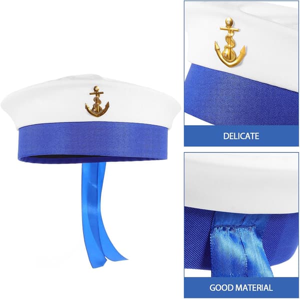 Båt Sjømann Cosplay Hatt rund Hvit Polyester Hatt med Sjarmerende Elegant Stil Solid Konstruksjon Utmerket