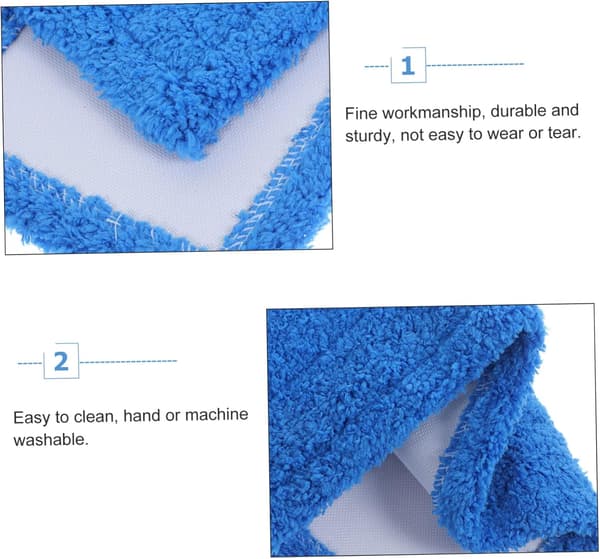Korallfleece Moppdynor Ersättning 2-pack Tvättbara Golvmoppdynor Återanvändbar Påfyllning