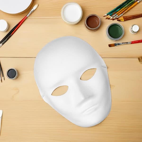 5 stk DIY blanke malbare masker for hvite maskeradehåndverksmasker