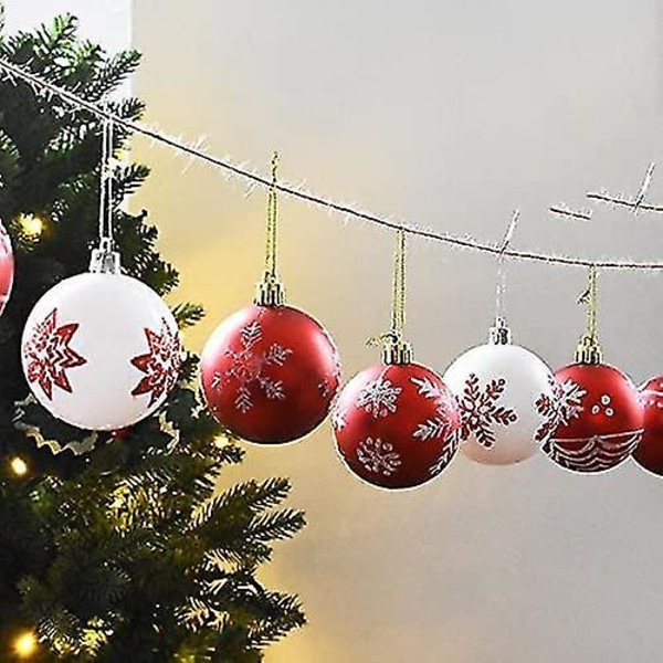 24 stk Knusebestandige Julekuler 6cm Trepynt