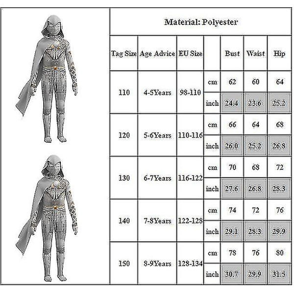 4-9 Børne Jumpsuit + Kappe + Hovedbeklædning 7-8 Years