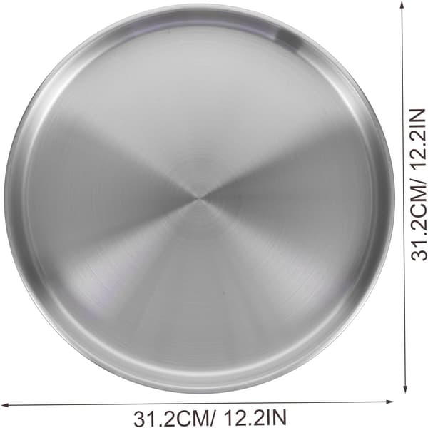 Matserveringsbrett Oppbevaringsfat 30 cm Diameter Rustfritt Stål Premium Multifunksjonelt