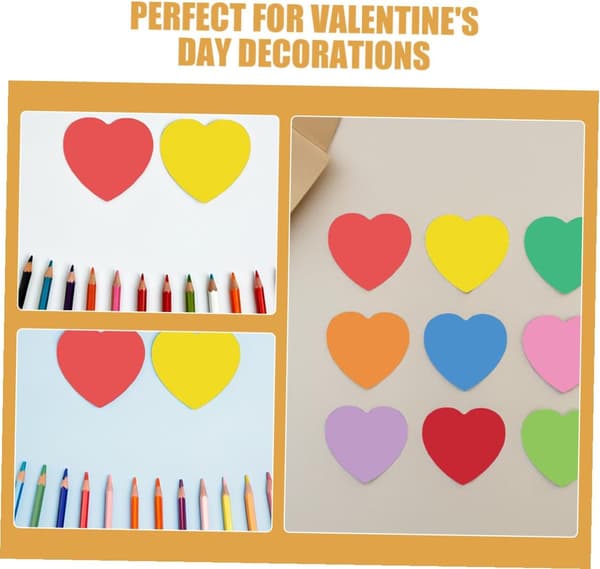 2 sett Valentinsdag hjerteformede papirutklipp DIY håndverkssett