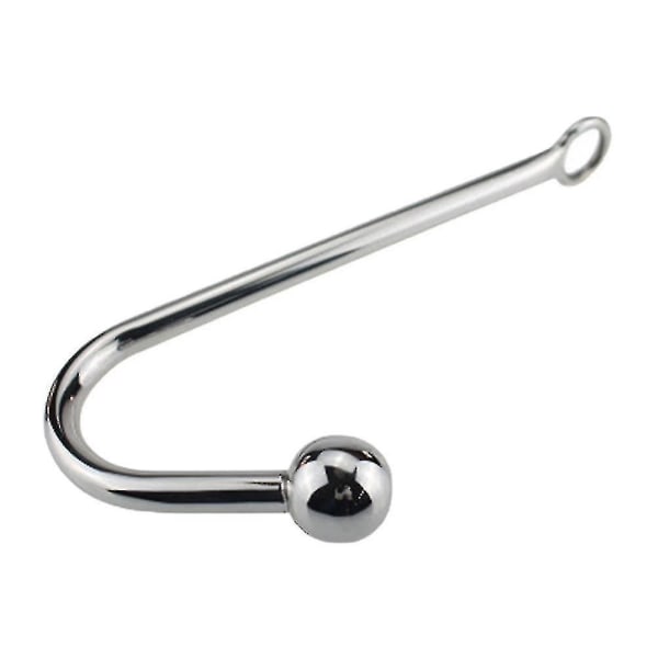 Sexuell hälsa för vuxna metall rostfritt stål anal krok par bakgård leksaker, silver; 25*3 cm; 304 högkvalitativt rostfritt stål
