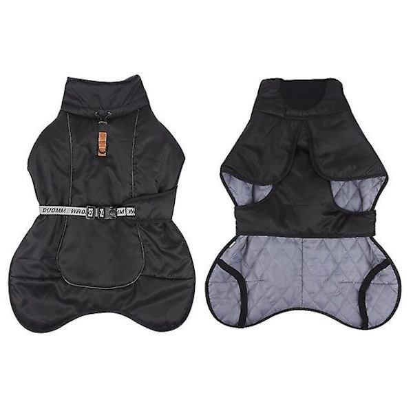 Efterårs- og vintertøj til store hunde, varm jakke til udendørs, reflekterende hundejakke, luksuriøst kæledyrstøj i mellem og store størrelser black 4XL