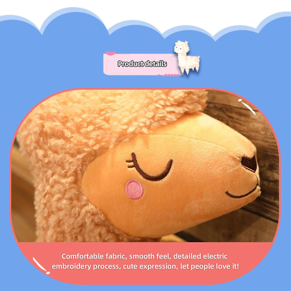 75 cm Jätte Alpaca Plyschkudde Lama Fylld Djurleksak Lama Lång Kropp Plushie Heminredning