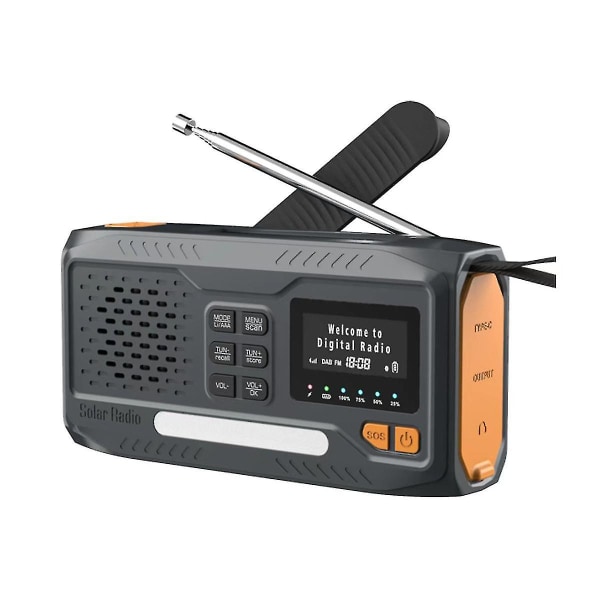 Dab/fm Bluetooth Radio Bärbar Solar Radio Mottagare Nödradio Utomhus Handvev Radio Med