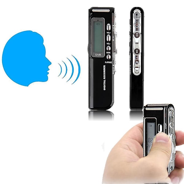 8 GB USB LCD-skærm Digital Audio Stemmeoptager MP3