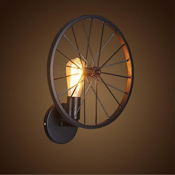 30cm Hjulvægslampe 220vloft Retro E27 Sort