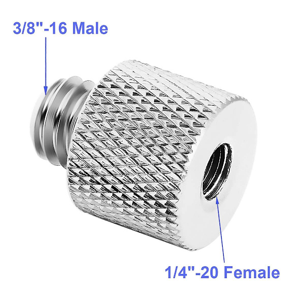 3/8\"-16 Uros naar 1/4\"-20 Naaras Ruuviadapter Kameran Monitorille - 2 Pakkausta