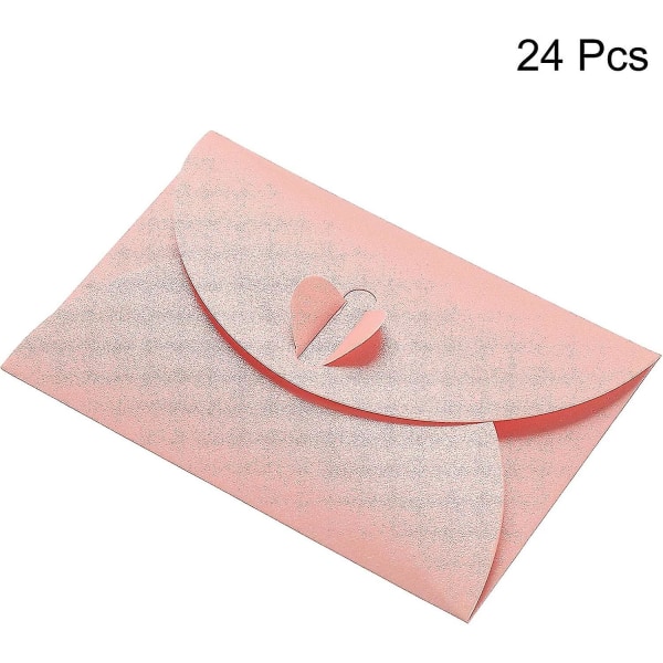 Minikirjekuoret, 50 kpl sydänlukko, pienten esineiden säilytys Söpö lahjakorttipidike häätervehdysjuhliin, vaaleanpunainen