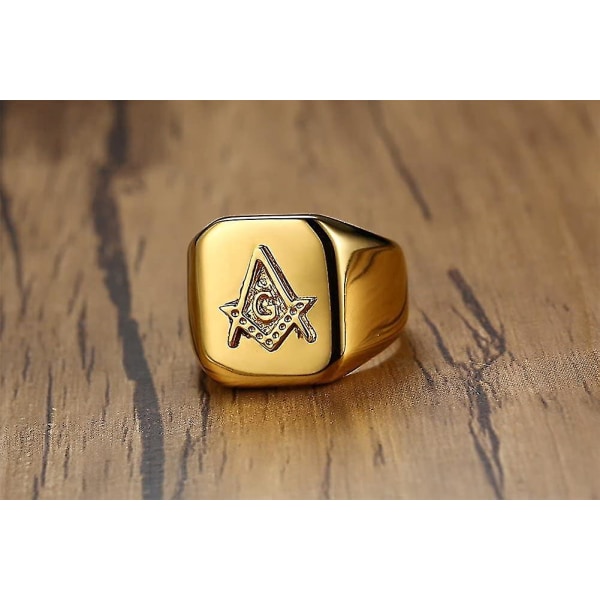316l rostfritt stål frimurare för män Master Masonic Signet Mason Smycken, guld