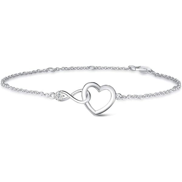 925 Halsband Armband Kubisk Söt Jubileums Smycke För Hennes Kvinnor Flickor, Justerbar