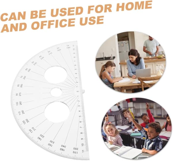 Plastvinkelmåler Måleverktøy for Studenter Halvsirkel Vinkelmåler Bærbart Tegneverktøy