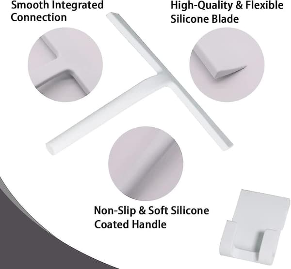 Dusj-squeegee, dør-squeegee, silikon/gummi-vifte, rengjøring