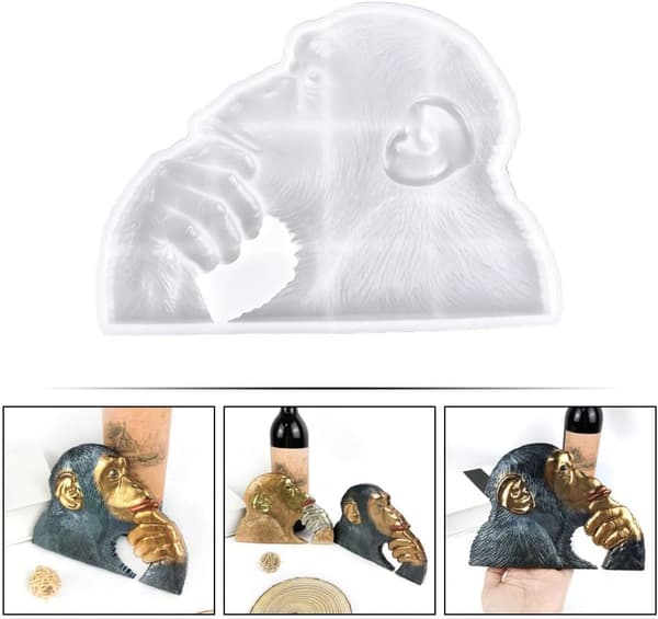 DIY Gorilla Silikonform Non-Stick Epoxihartsform 3D Gorilla Dekor Silikon