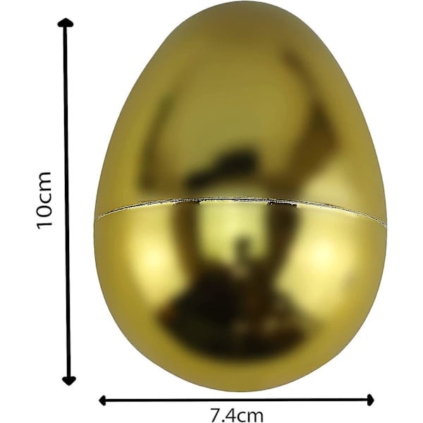 Stort Gyllene Återfyllningsbart Påskägg 1st Plast 10cmx7.4cm