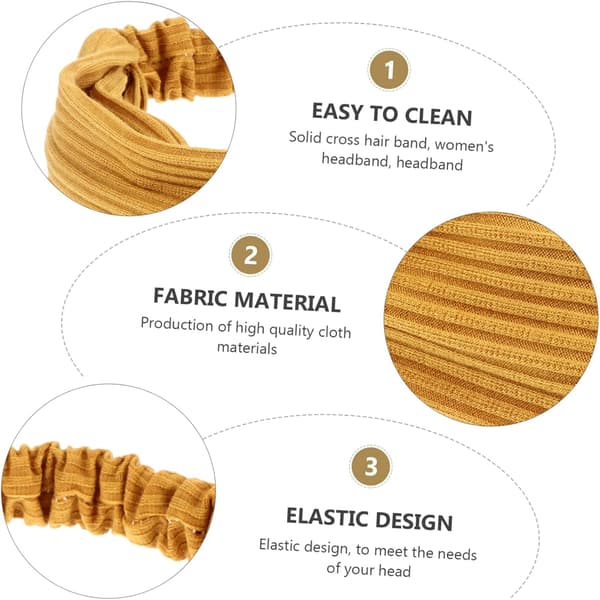 5 stk. ensfarvet krydshårbånd til kvinder og piger, elastisk hårbånd med knudedesign til hverdagsbrug og afslappede outfits