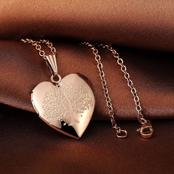 Ruusukulta henkilökohtainen sydän medaljonki kuva kaulakoru ruostumattomasta teräksestä muistivalokuva sydän Lmell lahja