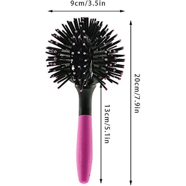 Curl Hair Brush Styling Salong Runt hår Curling Tool rosasvart1st