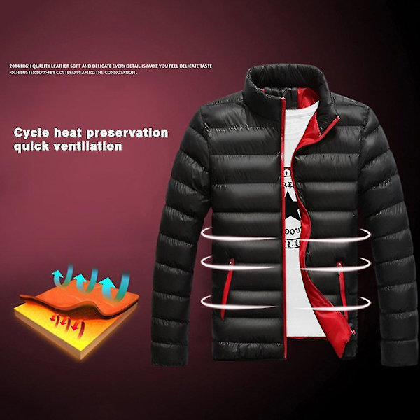 Miesten paksu puuvillakangastakki pystykauluksella, slim-fit