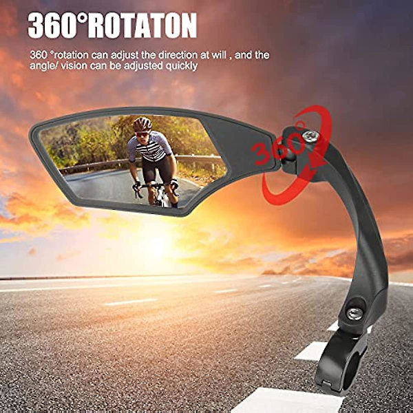 2 st Cykel Speglar Bakåtvända Speglar 360 Justerbar Rotationsstyre Konvex Spegel