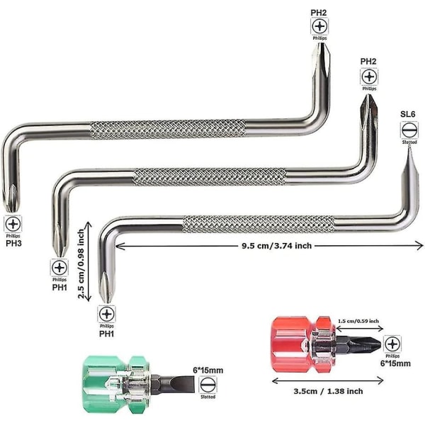 Vinkelskruvmejsel Z-formade skruvmejslar Magnetiska Spår Phillips Dubbelhuvud Handverktyg