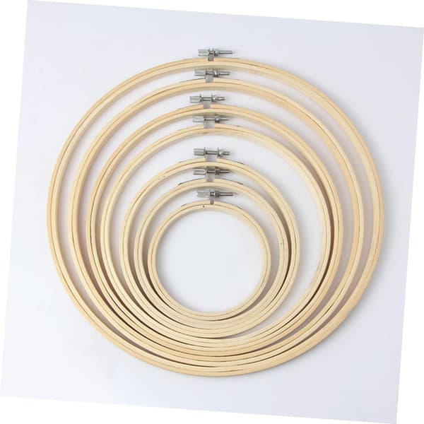 4 st broderibågar korsstygn ring broderiring set khaki färg