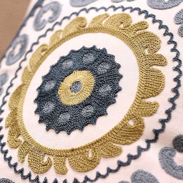 Broderade Dekorativa Kuddfodral 18x18 Boho Farmhouse Kvadratisk Kuddfodral för Soffa