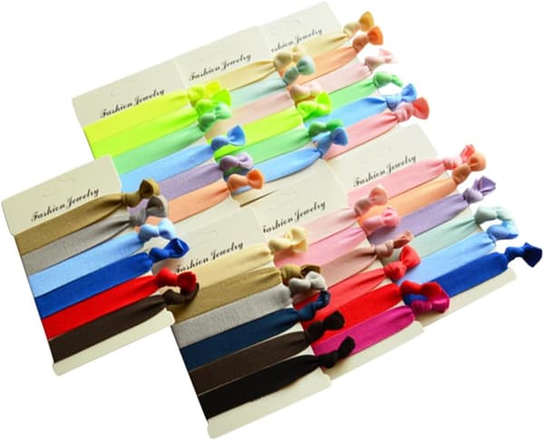 50 stk. solide, elastiske hårstrikker med knute, elastisk hårstrikk, hestehaleholder, tau, elastisk ring for jenter og kvinner tilbehør