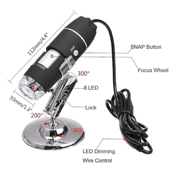 1600x USB Digital Mikroskop Kamera Endoskop 8LED