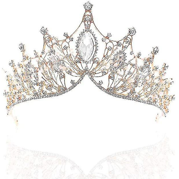 Bryllupskrystal Tiara Bryllup Rhinestone Krone Prinsesse Brud