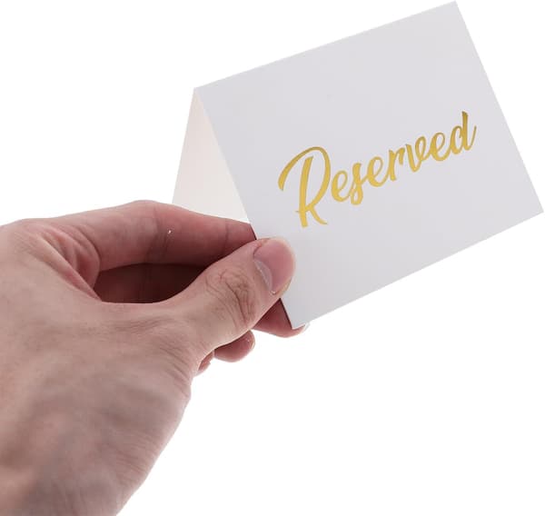 50 st reserverade sittplatsskyltar Papper Bordsreserverat Kort Tältformat Vitt