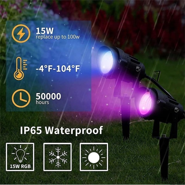 Rgb landskap utendørs lys Bluetooth vanntett app