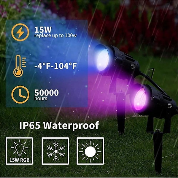 RGB Landskapsbelysning för Utomhus Bluetooth Vattentät App