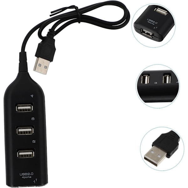 2 kpl USB 2.0 Hub Käytännöllinen USB-jakaja 4-porttinen laajennin kodin ja toimiston mukavuuteen