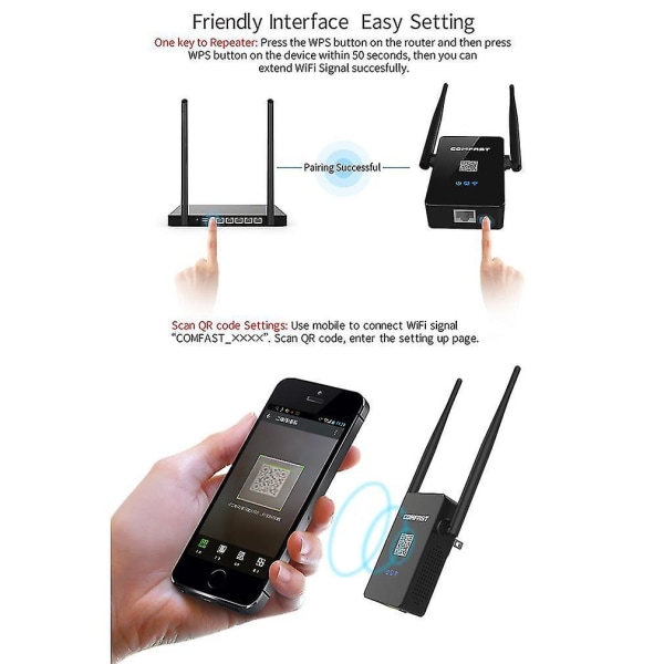 Cf-wr750ac Trådløs Wifi Repeater 750mbps Dobbelt Bånd Udvider