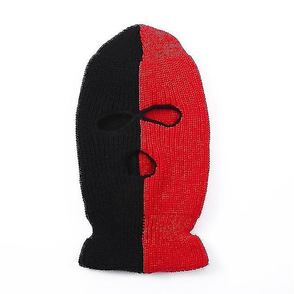 3-reikäinen täyskasvopeite talvi ulkoilma urheiluknitsattu kasvopeite black red