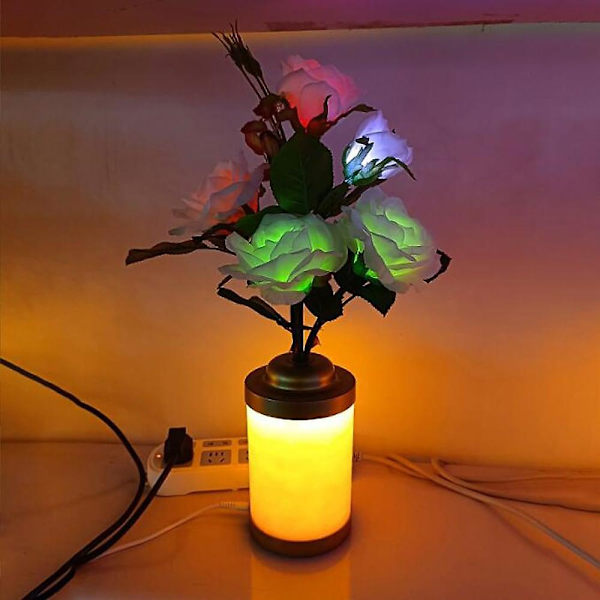 Roselys Vase Dekorativ Valentinsdag Bryllup Soverom Lampe